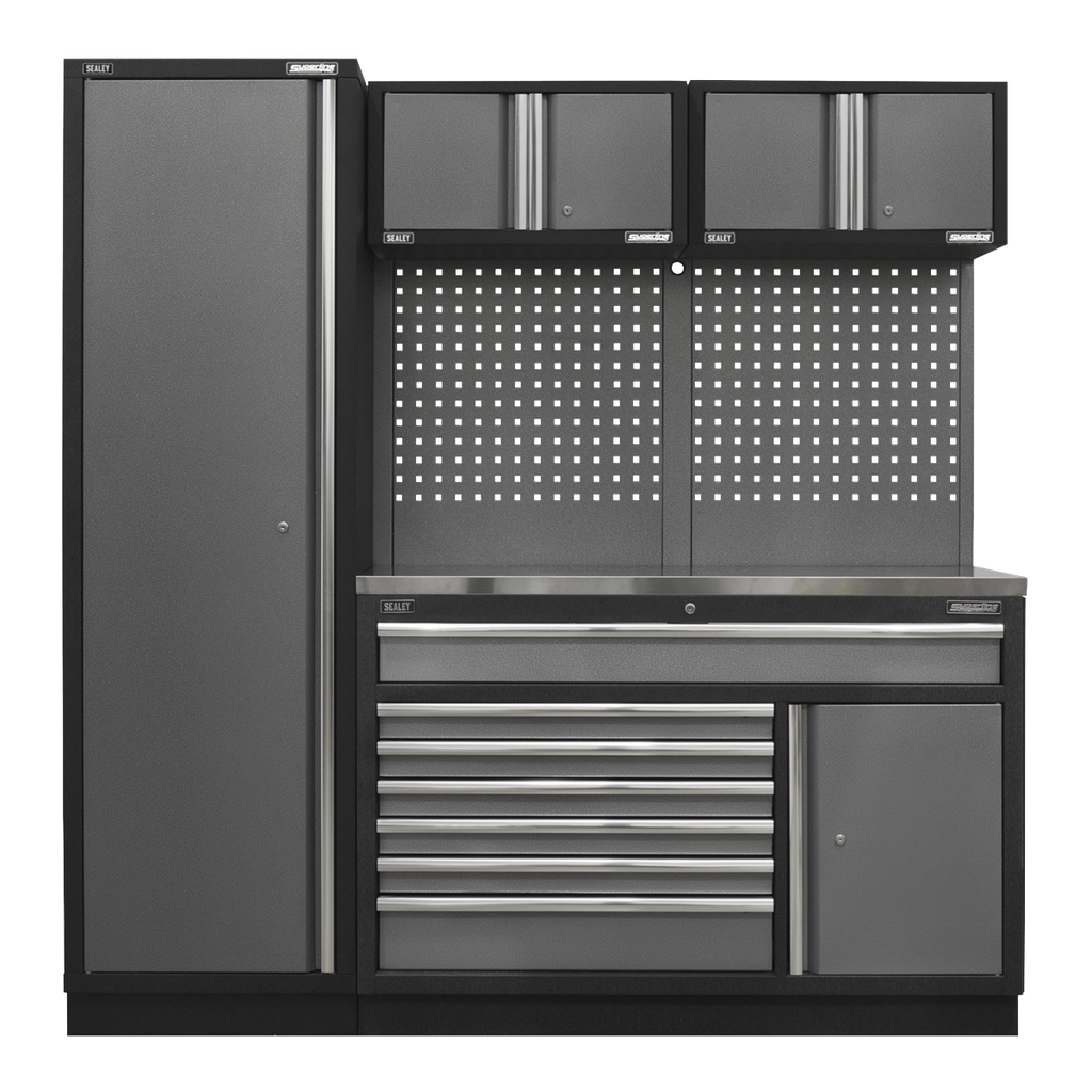 Superline PRO® Storage System with Stainless Steel Worktop 1.96m