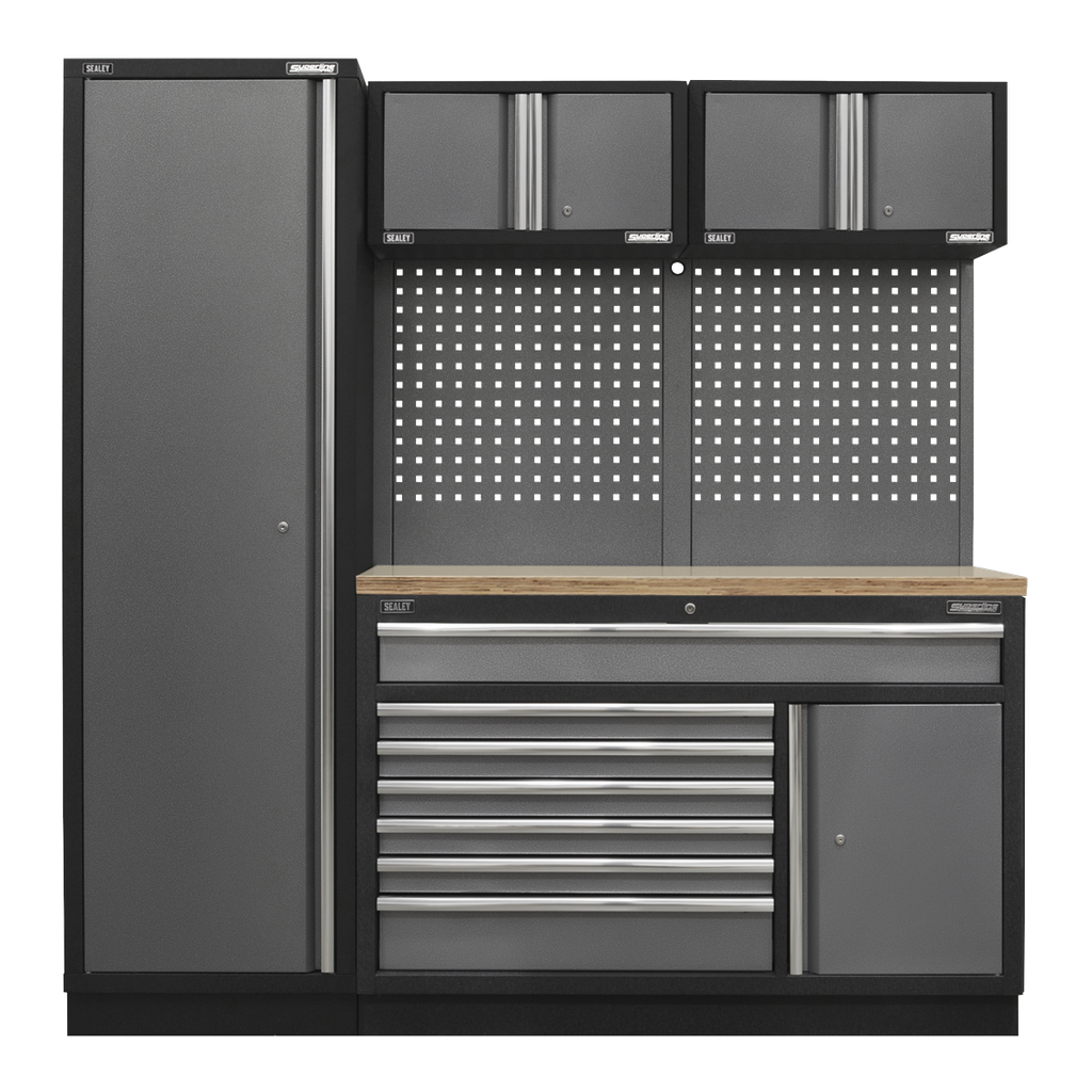 Superline PRO® Storage System with Pressed Wood Worktop 1.96m