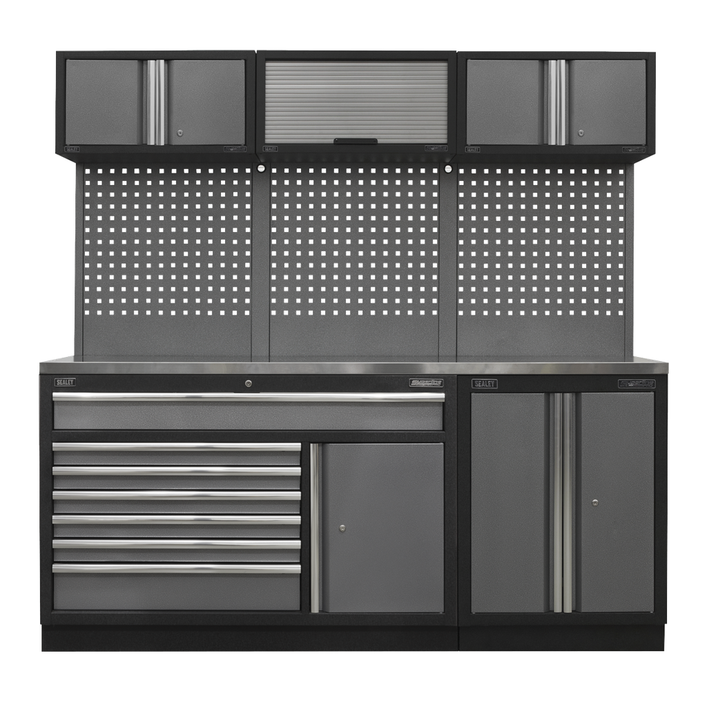 Superline PRO® Storage System with Stainless Steel Worktop 2.04m