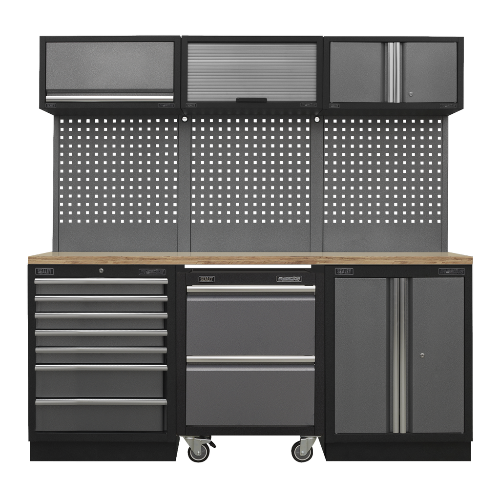 Superline PRO® Storage System with Pressed Wood Worktop 2.04m