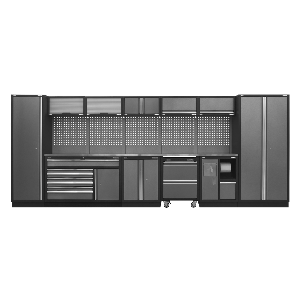 Sealey Superline PRO® Storage System with Stainless Worktop 4.9m