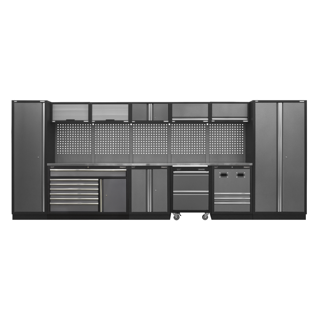 Superline PRO® Storage System with Stainless Steel Worktop 4.92m