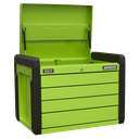 Sealey Superline PRO® Push-to-Open Topchest 4 Drawer - Green
