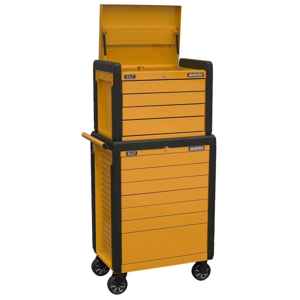 Sealey Superline PRO® Push-To-Open Topchest & Rollcab Combination 11 Drawer - Orange