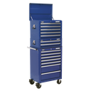 Superline PRO® Topchest, Mid-Box Tool Chest & Rollcab Combination 14 Drawer - Blue