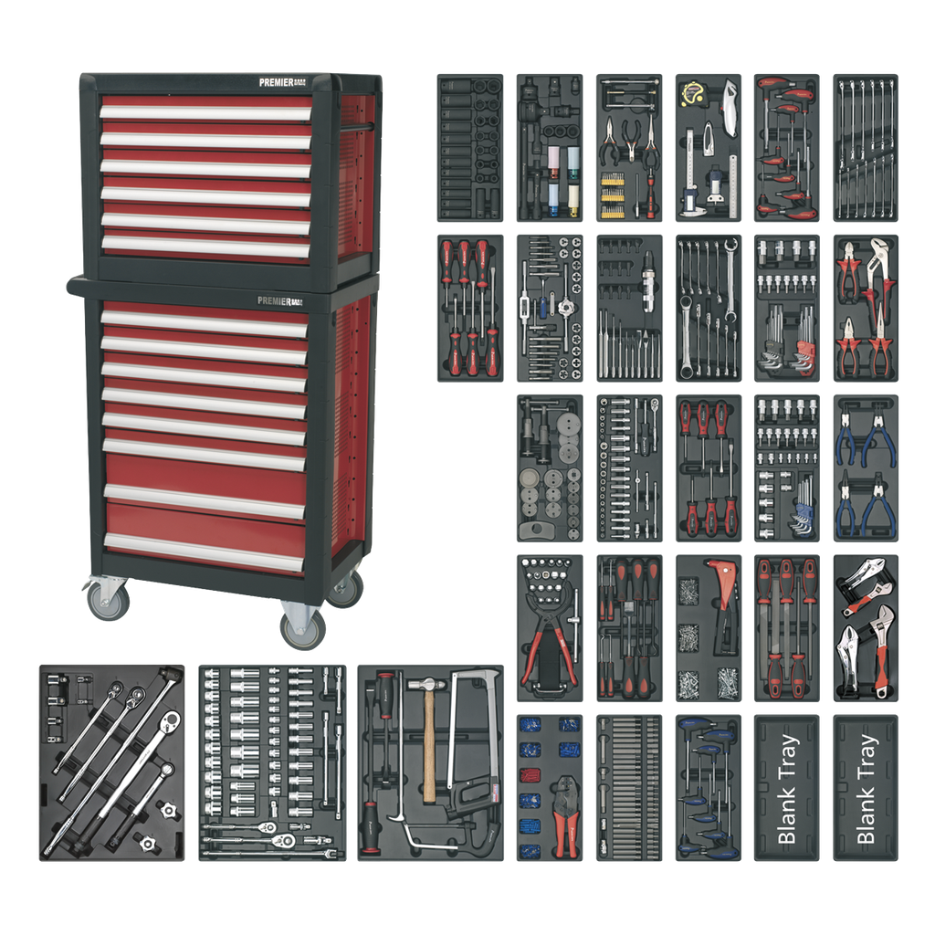 Sealey Premier™ Topchest & Rollcab Combination 14 Drawer with 12
