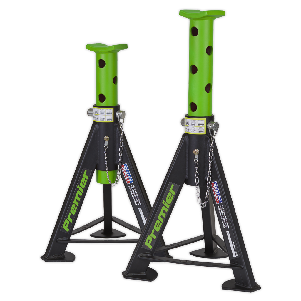 Sealey Premier Axle Stands (Pair) 6 Tonne Capacity per Stand - Green