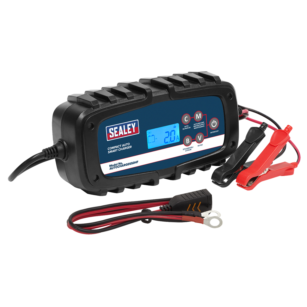 Sealey 6/12V Compact Auto Smart Charger & Maintainer 6.5A
