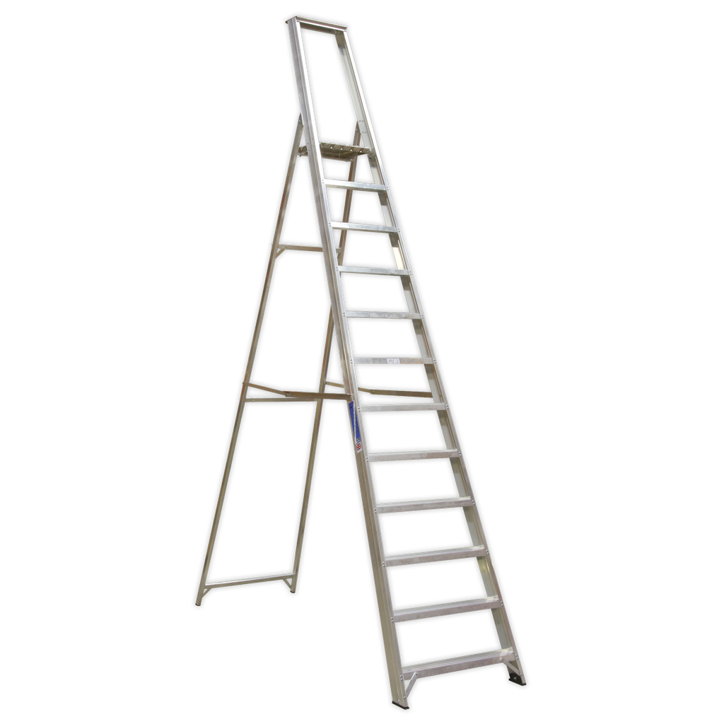 Industrial Step Ladder 12-Tread Aluminium - BS EN 131