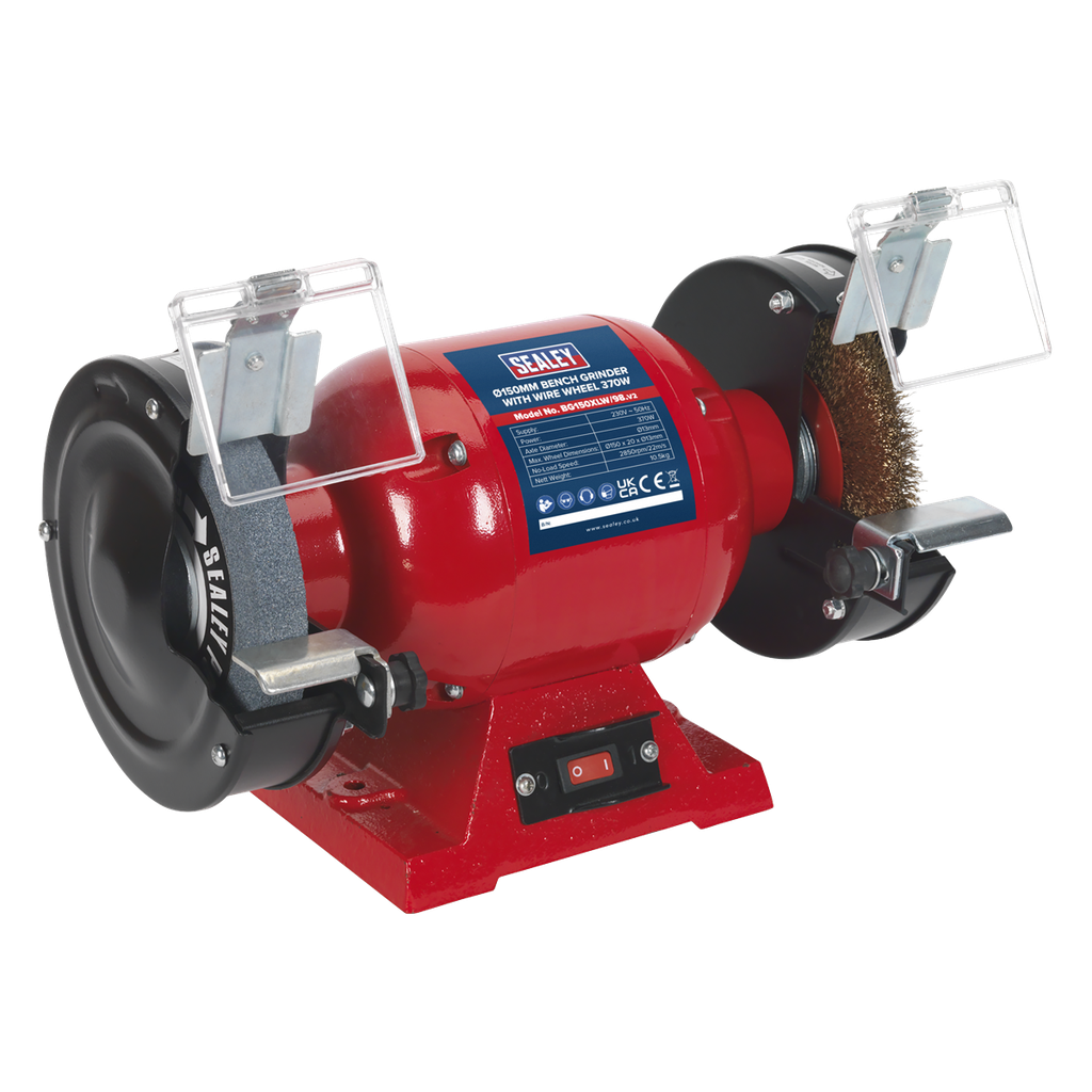 Sealey 150mm Bench Grinder with Wire Wheel 370W/230V