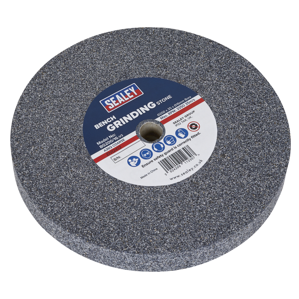 Sealey 200 x 25mm Grinding Stone 16mm Bore - A36Q Coarse
