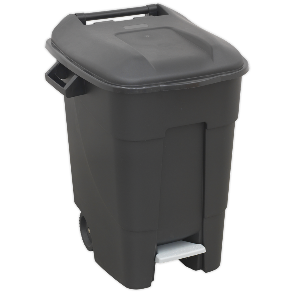 Sealey Refuse/Wheelie Bin with Foot Pedal 100L - Black