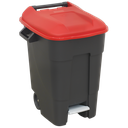 Sealey Refuse/Wheelie Bin with Foot Pedal 100L - Red