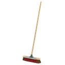 Sealey Heavy-Duty Stiff/Hard Bristle Broom with Scraper 16"(405mm)