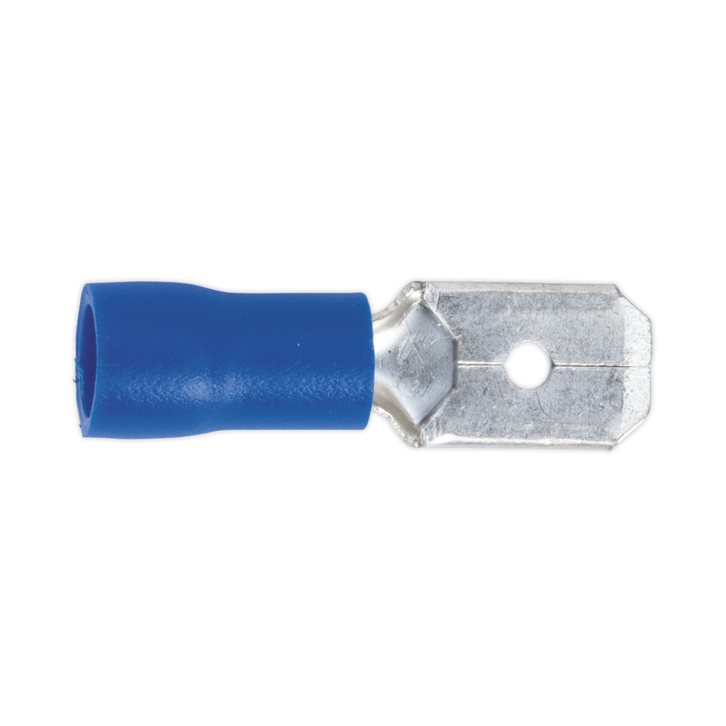 Sealey Push-On Male Terminal 6.3mm, Blue - Pack of 100