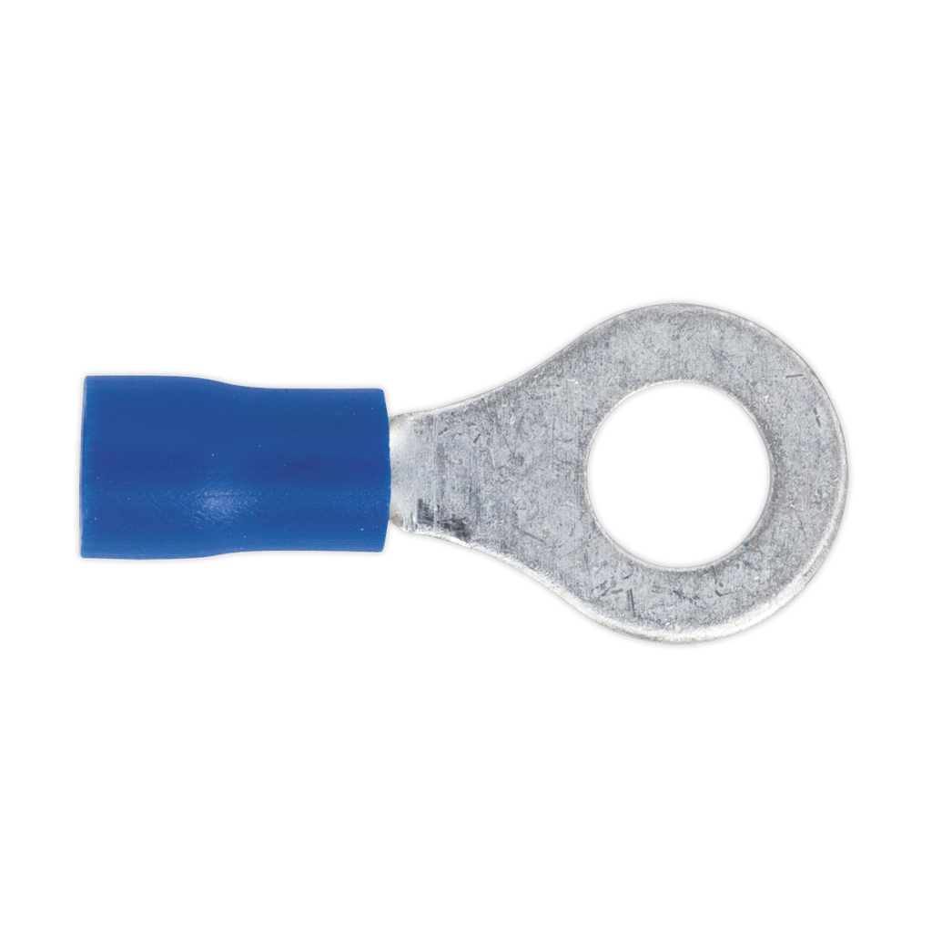 Sealey Easy-Entry Ring Terminal 6.4mm (1/4"), Blue - Pack of 100