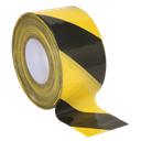 Sealey Non-Adhesive Hazard Warning Barrier Tape 80mm x 100m - Black/Yellow