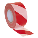 Sealey Non-Adhesive Hazard Warning Barrier Tape 80mm x 100m - Red/White