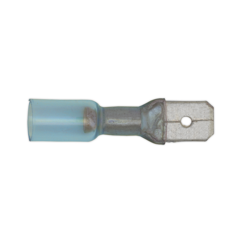 Sealey Heat Shrink Push-On Male Terminal 6.3mm, Blue - Pack of 25