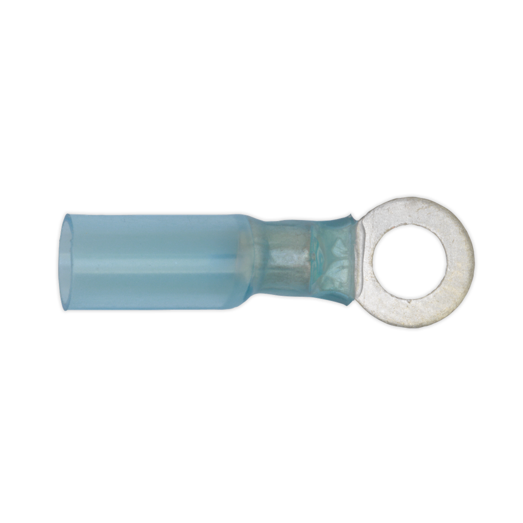 Heat Shrink Ring Terminal 6.4mm, Blue - Pack of 25