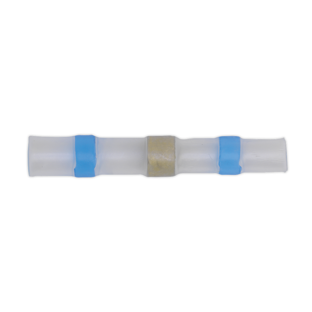 Heat Shrink Butt Connector Solder Terminal 16-14 AWG, Blue - Pack of 25