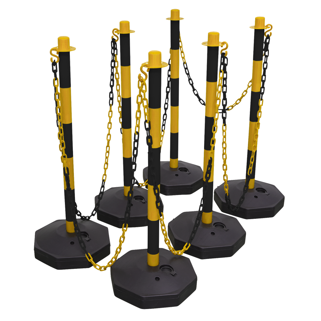 Post & Chain Kit 25m - Black/Yellow