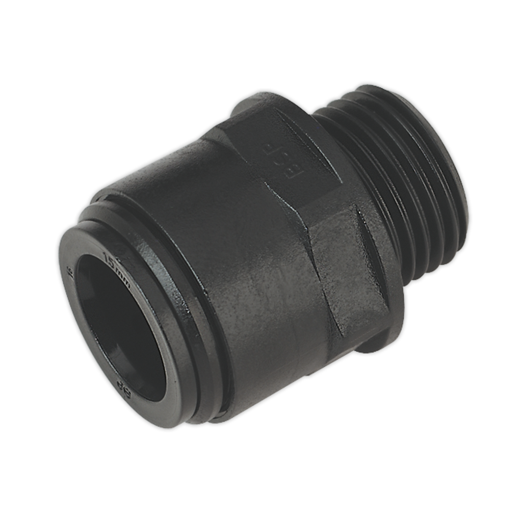 Sealey Speedfit® Straight Adaptor 15mm x 1/2"BSP - Pack of 2