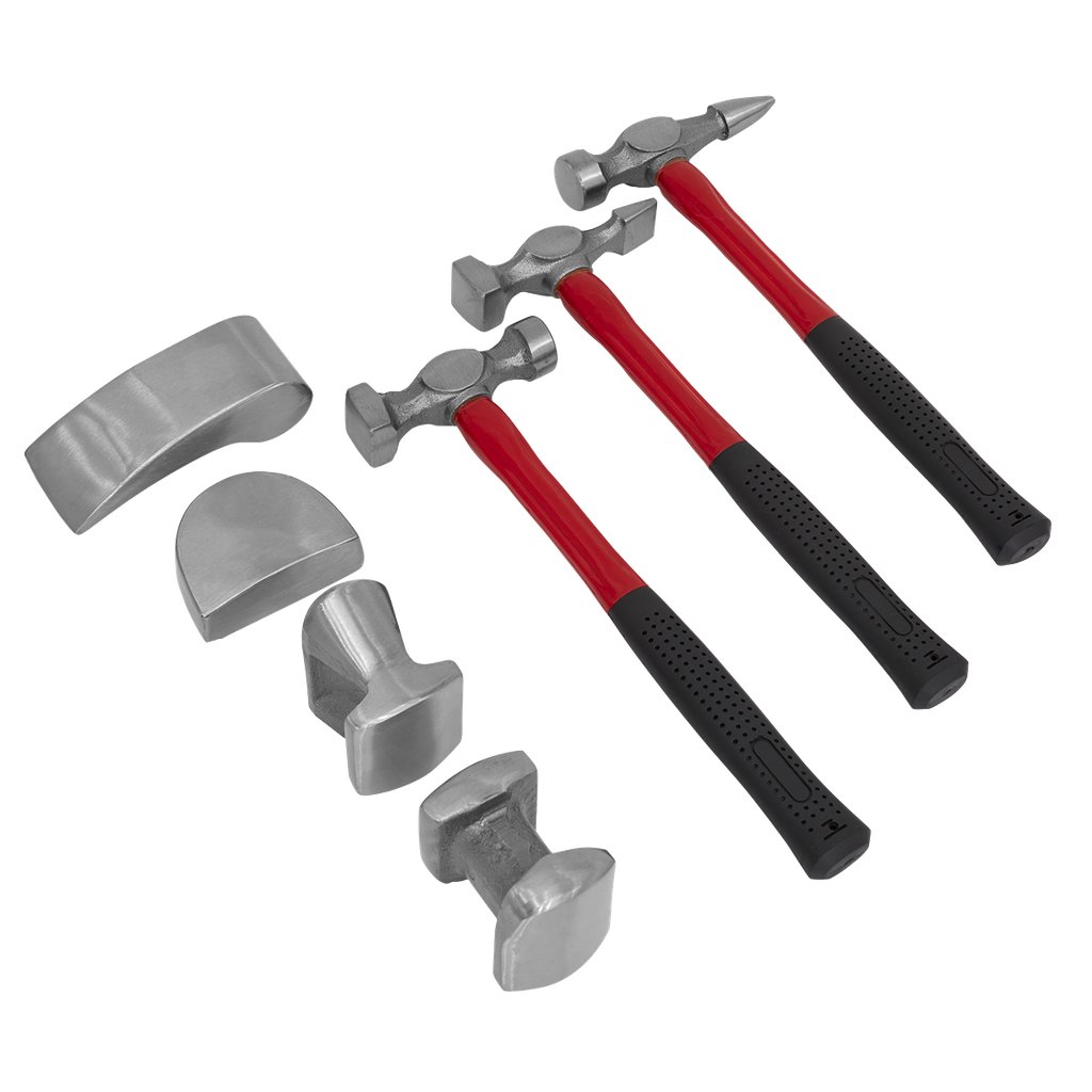 Sealey Drop-Forged Panel Beating Set with Fibreglass Shafts 7pc