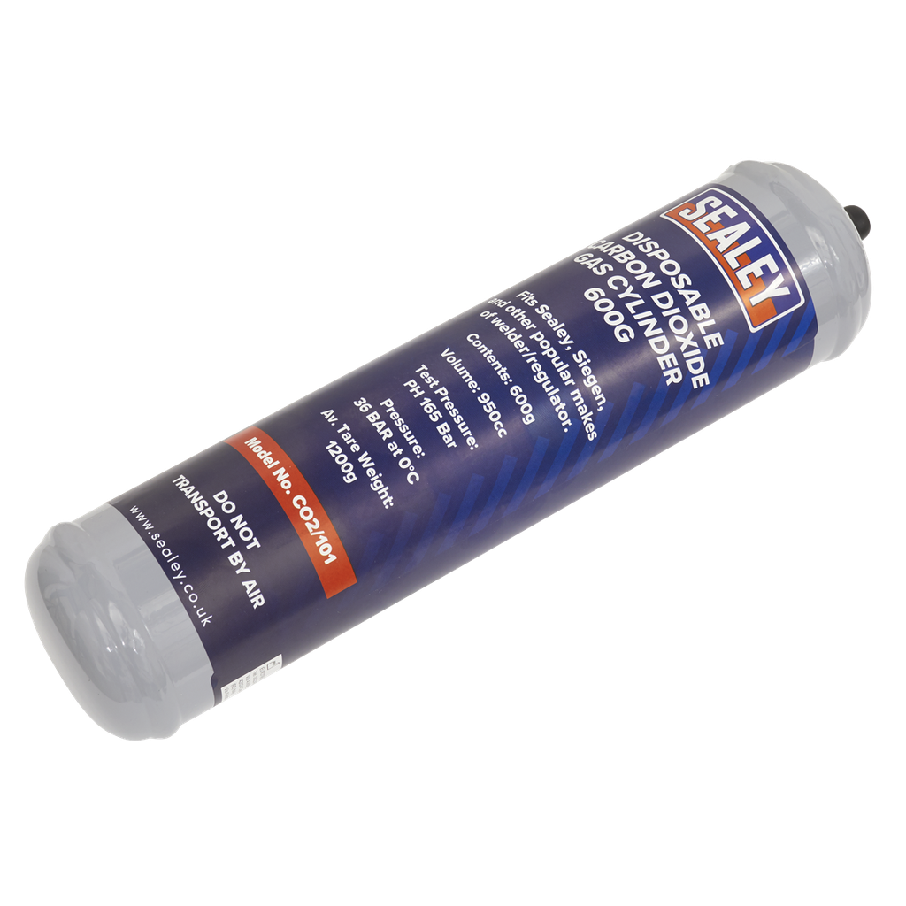 Sealey Disposable Carbon Dioxide Gas Cylinder 600g