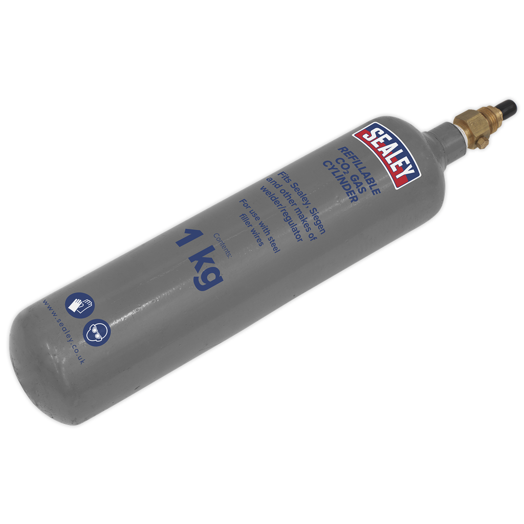 Sealey Refillable Carbon Dioxide Gas Cylinder 1kg