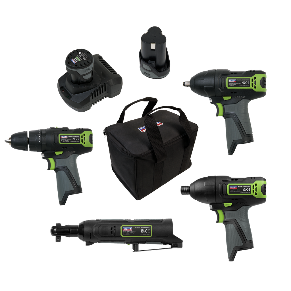 Sealey 4 x SV10.8 Series Cordless Combo Kit 10.8V - 2 Batteries