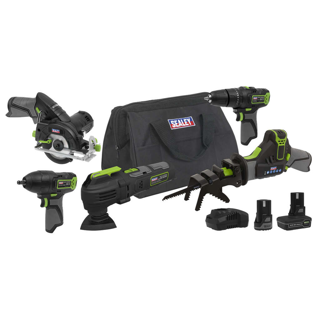 Sealey 5 x SV10.8 Series Cordless Combo Kit 10.8V - 2 Batteries