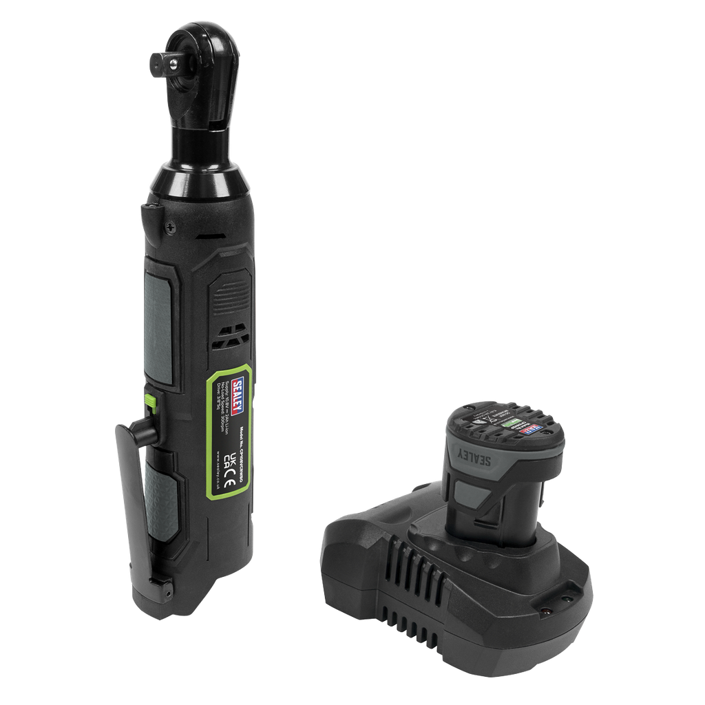 Sealey SV10.8 Series 3/8"Sq Drive Cordless Ratchet Wrench Kit 45