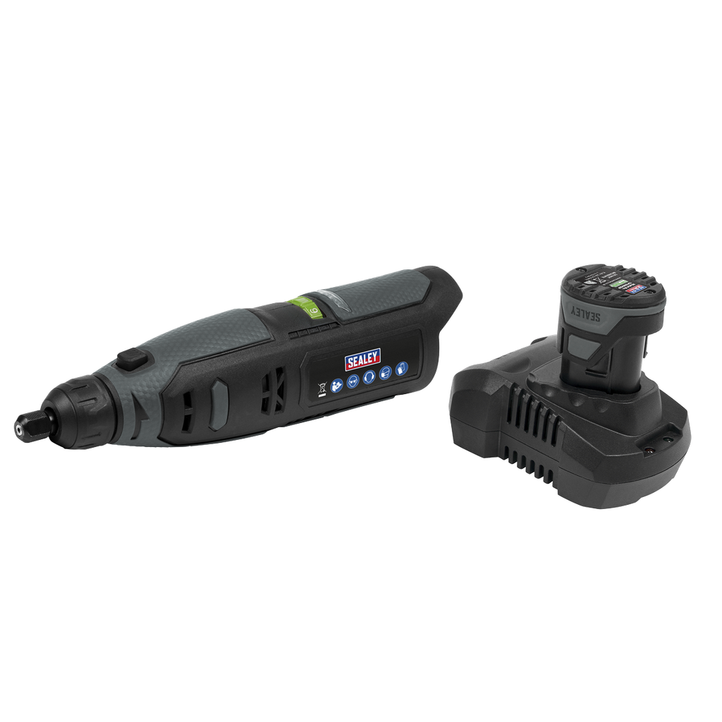 Sealey SV10.8 Series Cordless Multipurpose Mini Grinder Kit 10.8V 2Ah