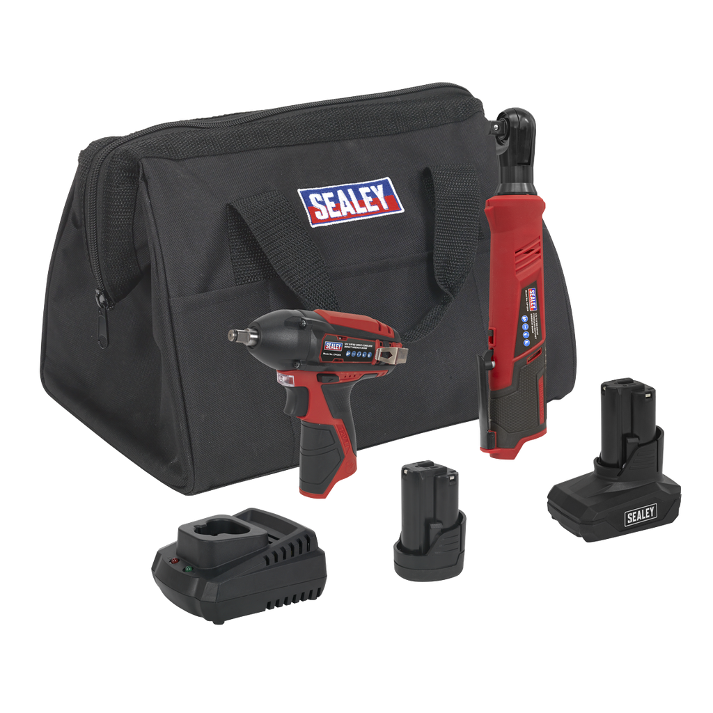 Sealey 2 x SV12 Series Cordless Power Tool Combo Kit 12V - 2 Bat