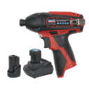 Sealey SV12 Series 1/4"Hex Drive Cordless Impact Driver Kit 12V 1.5Ah - 2 Batteries