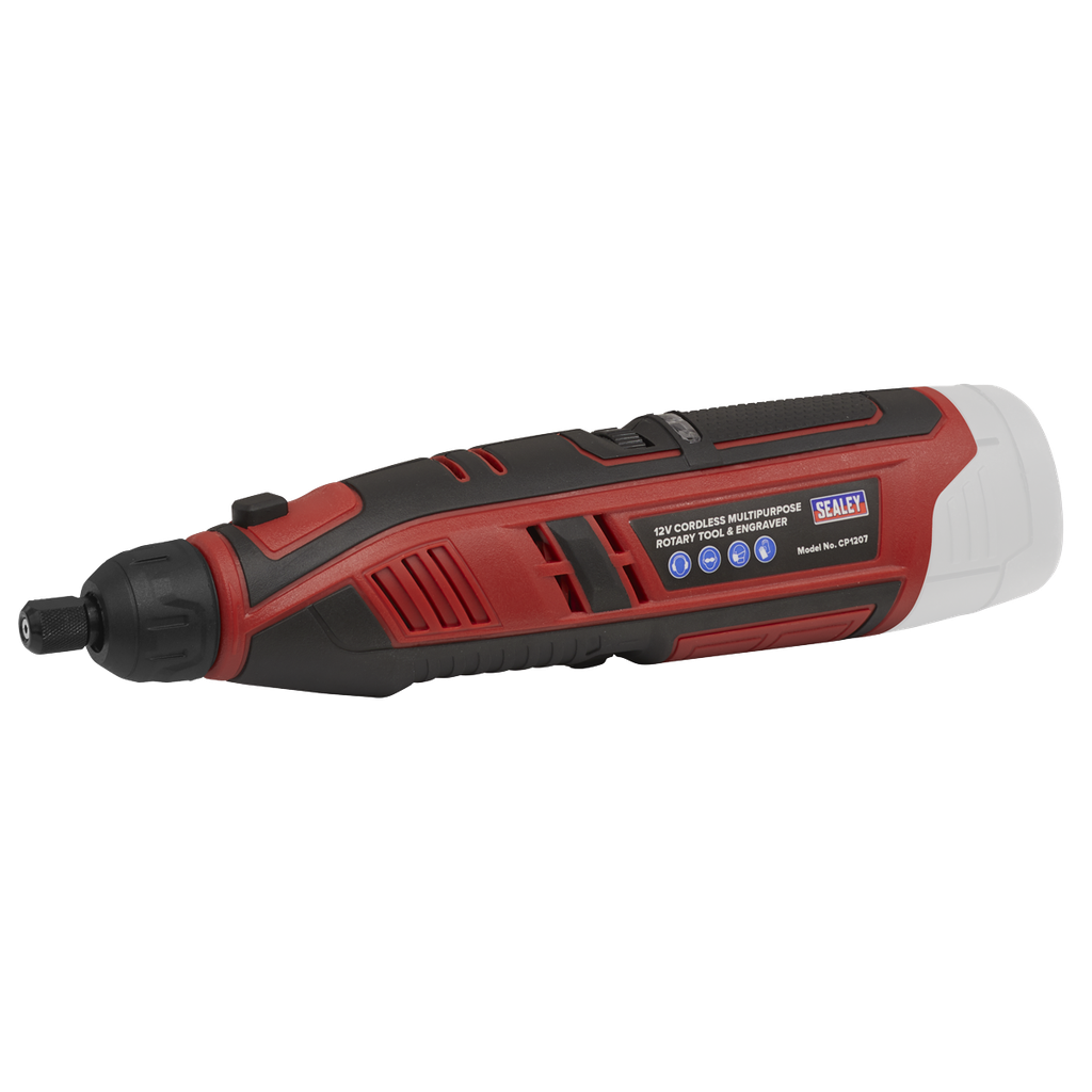 Sealey SV12 Series Cordless Multipurpose Rotary Tool & Engraver Kit 12V 49pc - Body Only