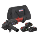 Sealey SV20 Series 115mm Cordless Angle Grinder Kit 20V 4Ah - 2 Batteries