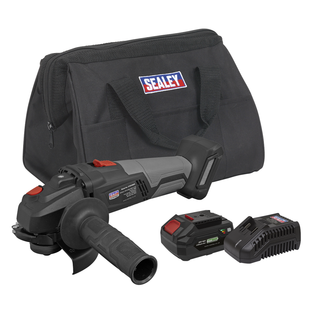 Sealey Premier SV20 Series 115mm Brushless Cordless Angle Grinde
