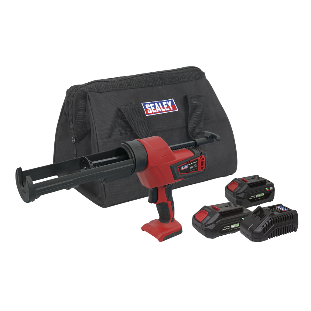 Sealey SV20 Series 310ml Cordless Caulking Gun Kit 20V - 2 Batteries