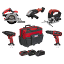 Sealey 5 x SV20 Series Cordless 5 Tool Combo Kit 20V - 2 Batteries