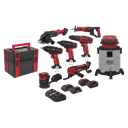 8 x SV20 Series Cordless Power Tool Kit 20V - 4 Batteries