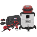 Sealey 3 x SV20 Series Tool Vac Combo Kit 20V 2Ah - 2 Batteries