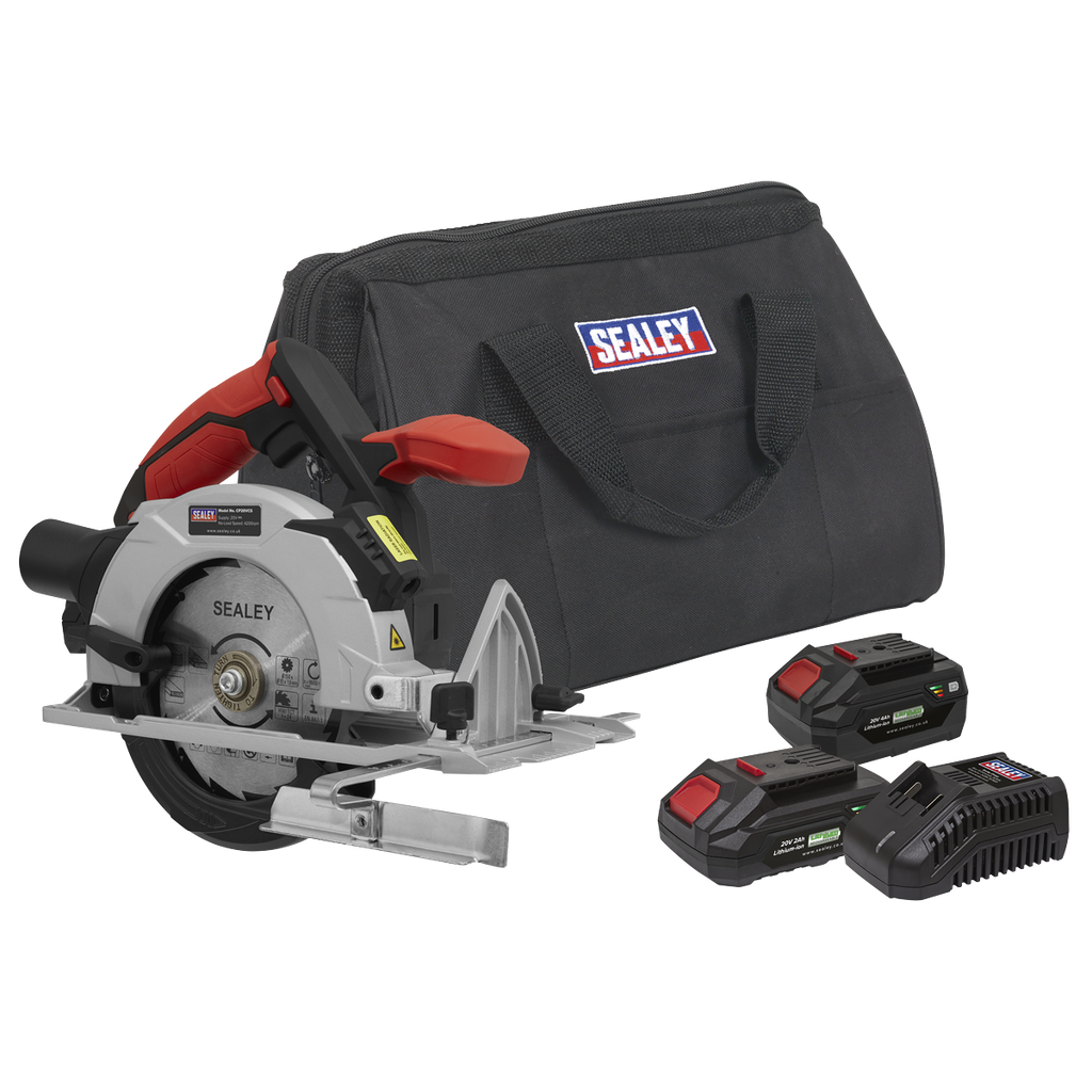 Sealey SV20 Series 150mm Cordless Circular Saw Kit 20V - 2 Batteries