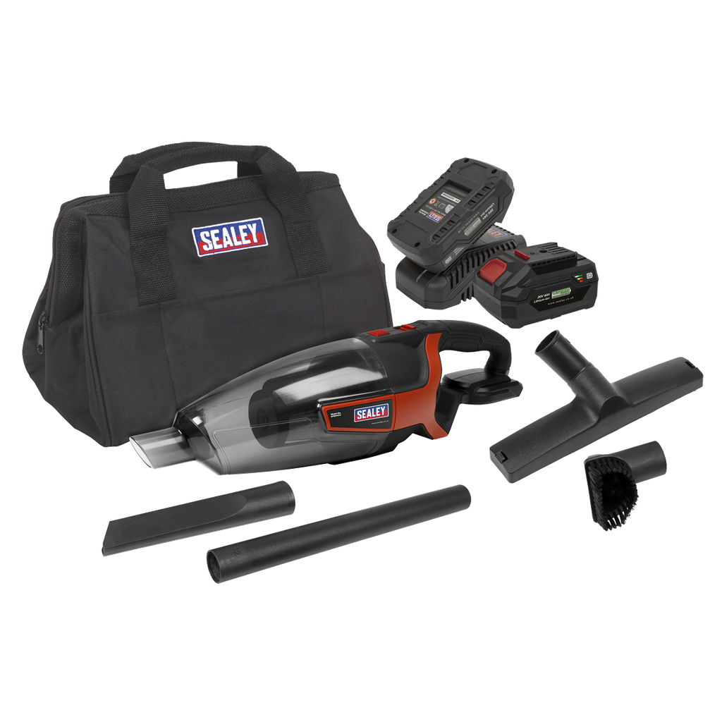 Sealey SV20 Series 650ml Cordless Handheld Vacuum Cleaner Kit 20