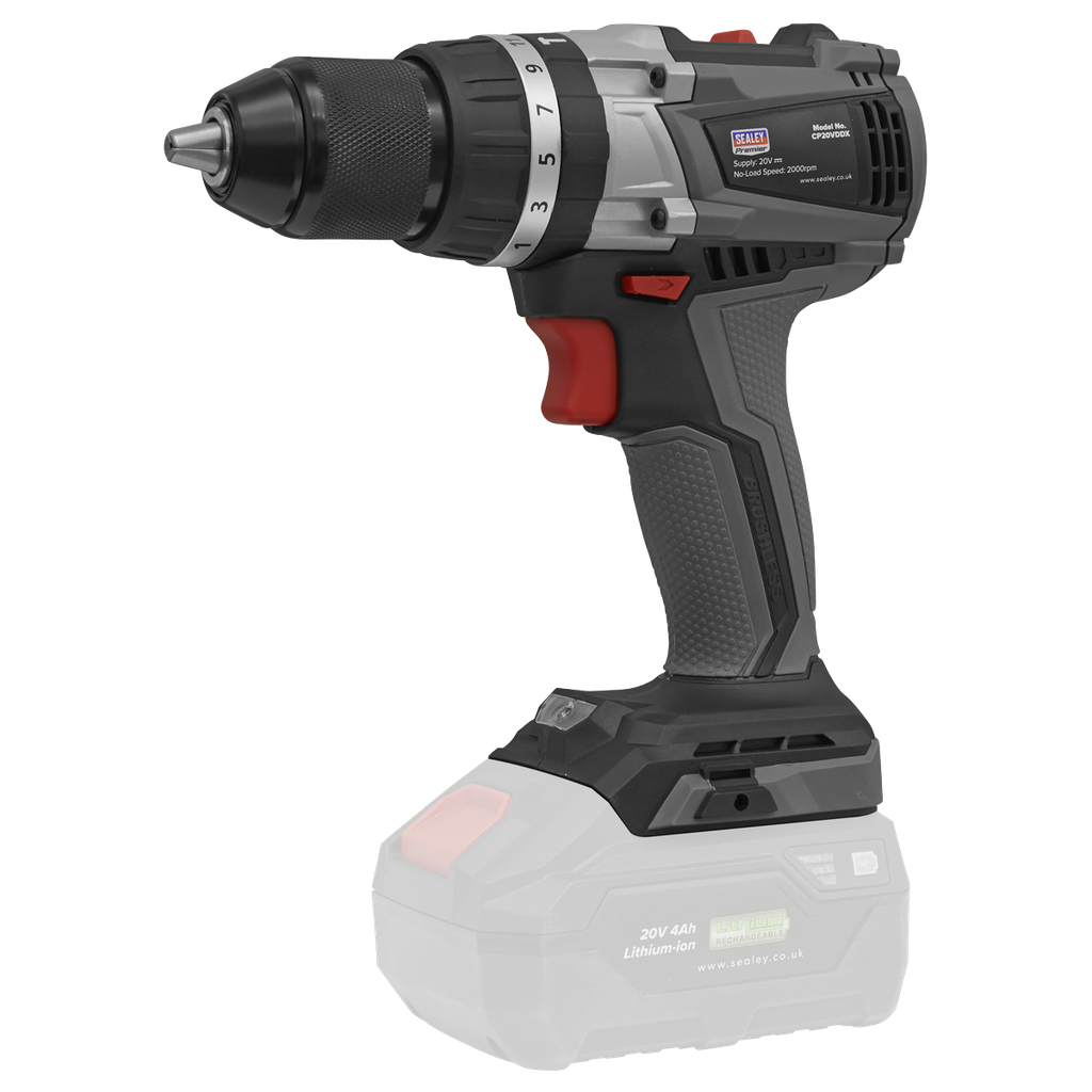 Sealey Premier SV20 Series 13mm Brushless Cordless Combi Drill 20V - Body Only