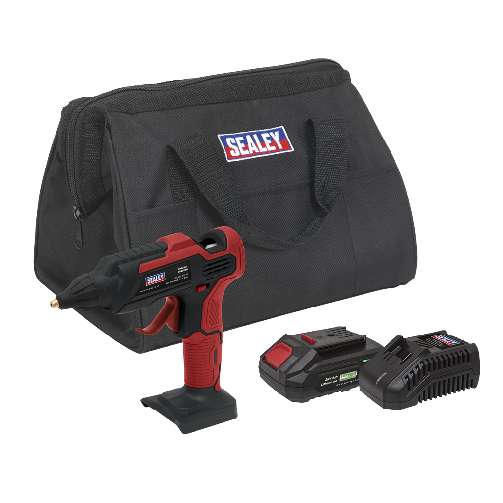 Sealey SV20 Series Cordless Glue Gun Kit 20V 2Ah