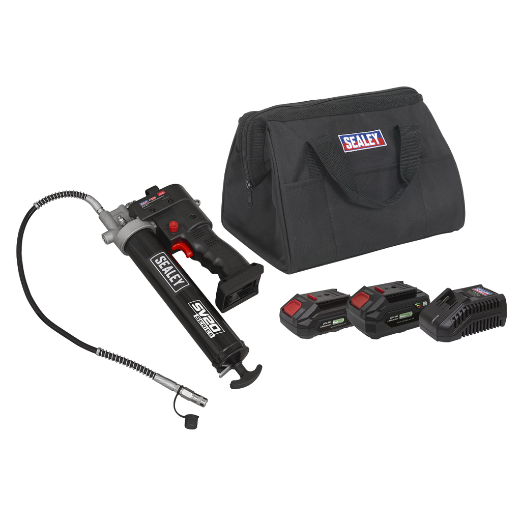 Sealey SV20 Series Cordless Grease Gun 20V - 2 Batteries