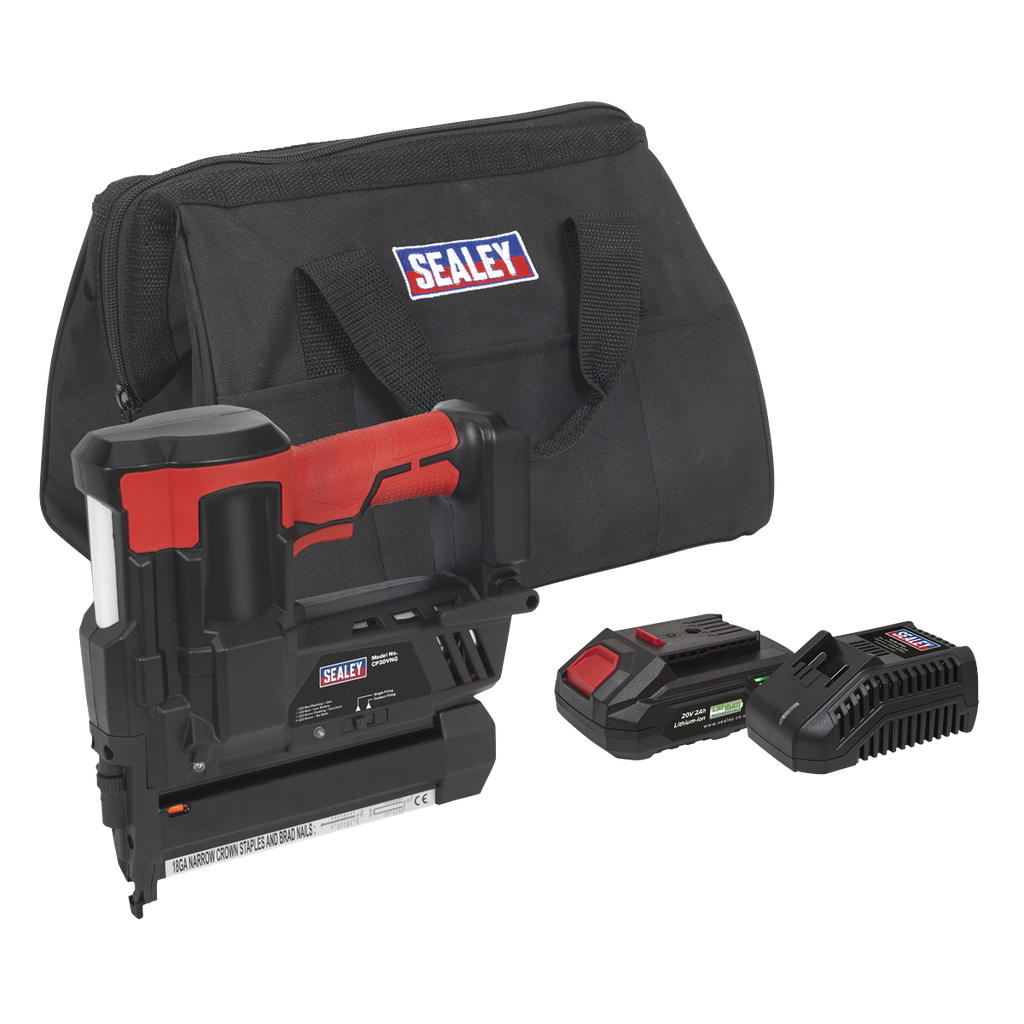 Sealey SV20 Series Cordless Staple/Nail Gun Kit 18G 20V 2Ah