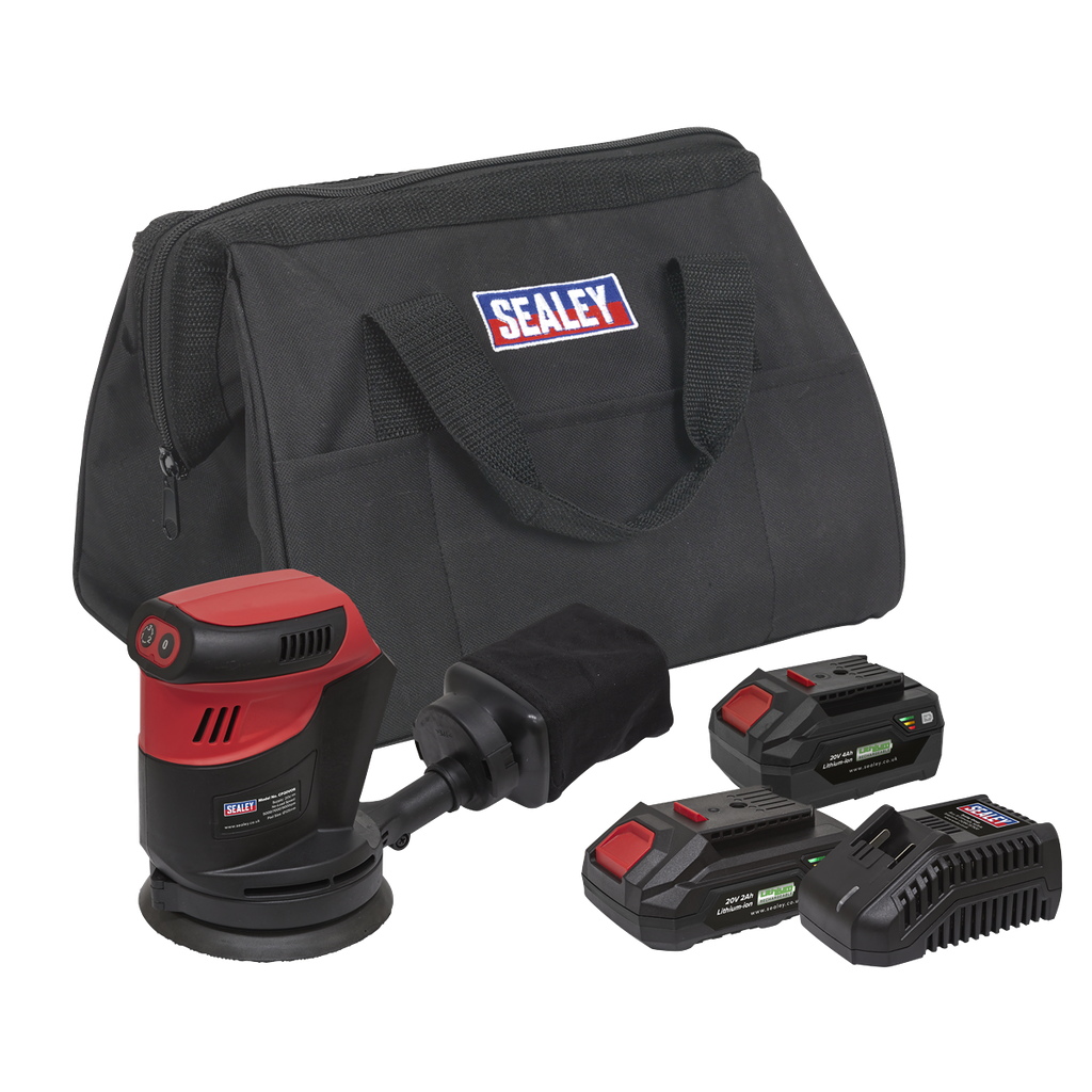 Sealey SV20 Series 125mm Cordless Orbital Palm Sander 20V - 2 Batteries